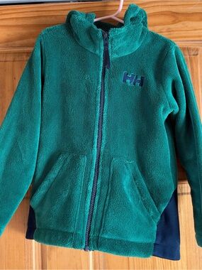 Helly Hansen Kids Teal Green Full-Zip Fleece Hoodie